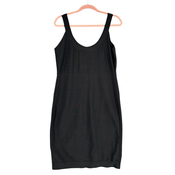 BCBGMAXAZRIA Black Sleeveless Midi Dress Bodycon Zipper Casual Party Women's - Picture 1 of 6